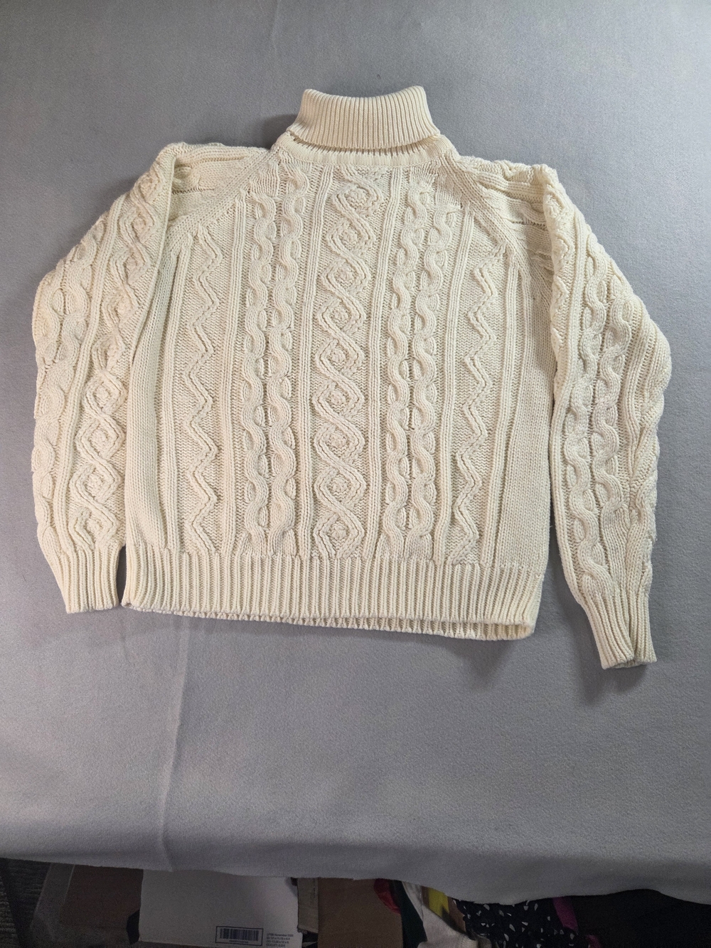 Vintage 70s Sears Kings Road Heavy Fisherman Cable Knit Turtleneck Sweater - Men